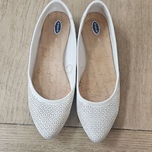 Dr. Scholl's White Perforated Flats